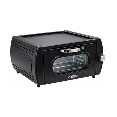 Countertop Electric Oven with Baking Tray and Wire Rack Mechanical Temperature Control Knob for Home Kitchen Use